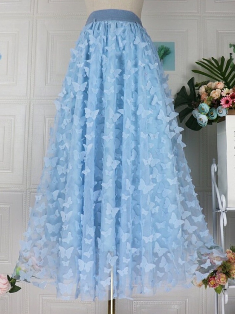 Light Blue Butterfly Tule Skirt 🦋